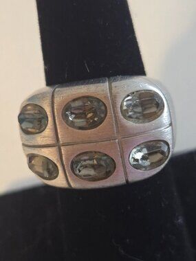 Designer Mixed Metal & Crystal Ring